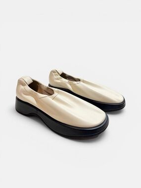 NEW Reike Nen Ivory Leather Slip On Shoes Size 40 Platform Loafer Minimalist